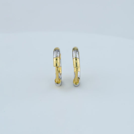 Aura 14K Solid Gold Two-Tone Segmented Hoop Earrings