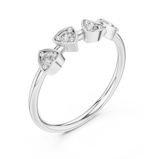 Trillion Geometric Bezel Lab Grown Diamond Band