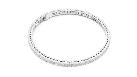 925 Silver Princess Cut Lab Grown Diamond Channel Set Tennis Bracelet
