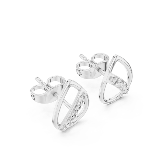 Open Pear Frame Lab Grown Diamond Stud Earrings