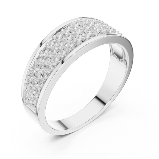 Triple-Row Micro Pave Lab Grown Diamond Band