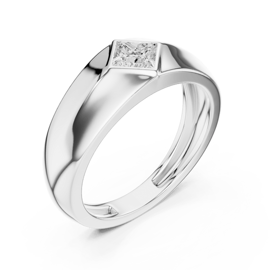 Kite-Set Princess Cut Geometric Flush Lab Grown Diamond Band