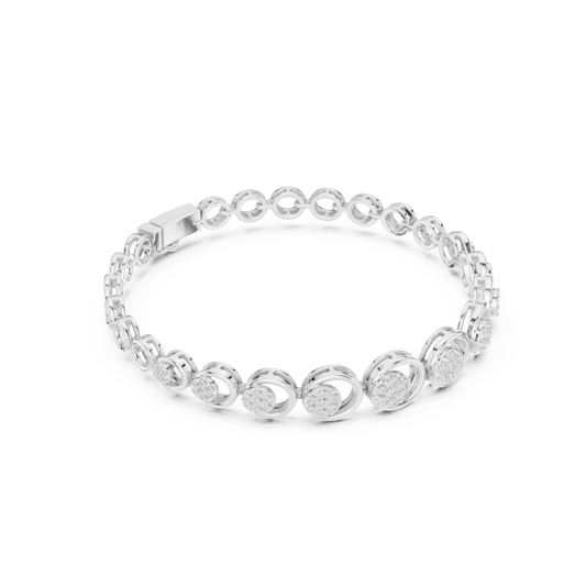 Circular Open Link Diamond Cluster Lab Grown Diamond Bracelet
