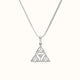 Triangular Geometric Ruby Pendant with Diamond Accents in 925 Sterling Silver