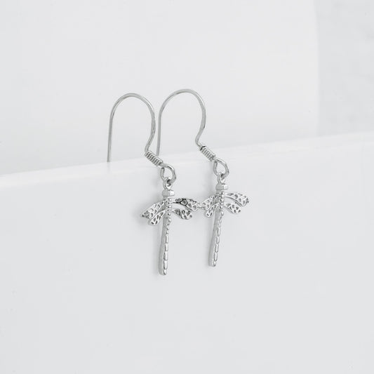 Oxidized Dragonfly 925 Sterling Silver  Dangle Drop Earrings