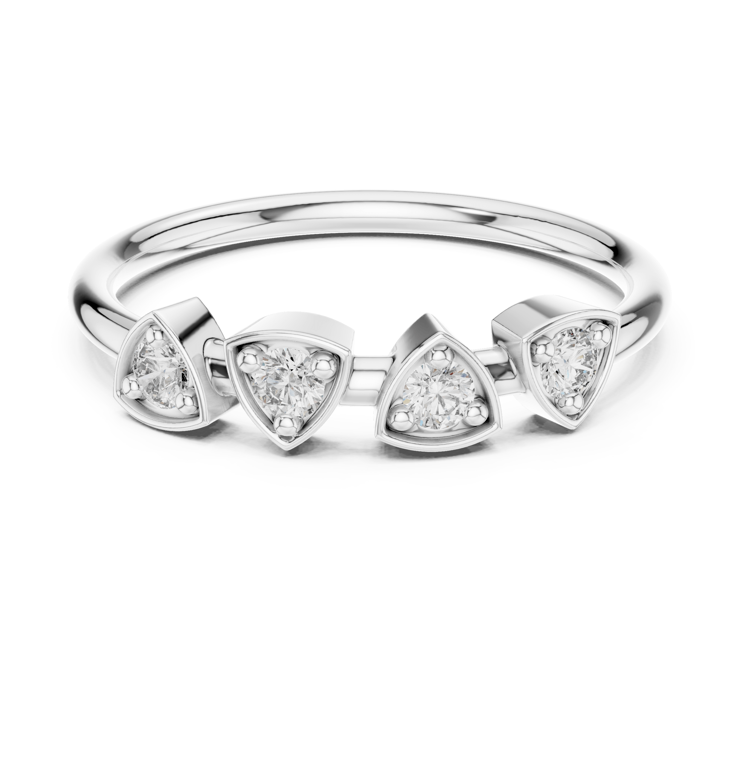 Trillion Geometric Bezel Lab Grown Diamond Band