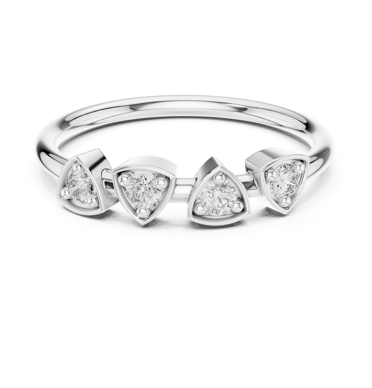 Trillion Geometric Bezel Lab Grown Diamond Band
