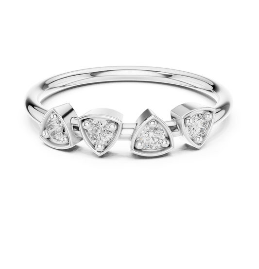 Trillion Geometric Bezel Lab Grown Diamond Band