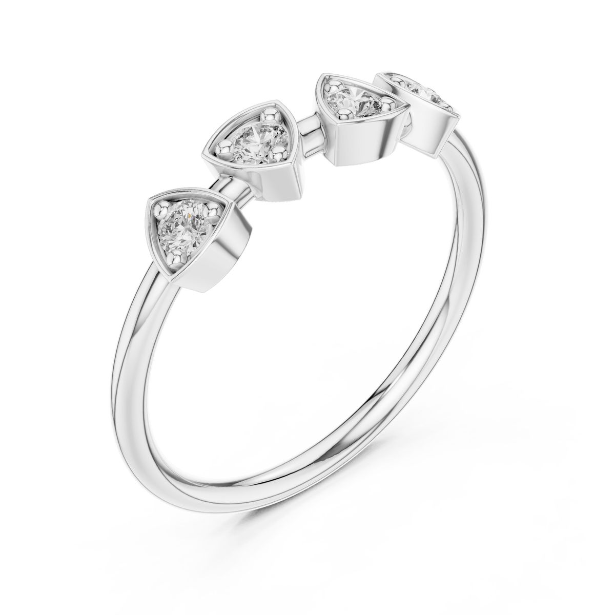 Trillion Geometric Bezel Lab Grown Diamond Band