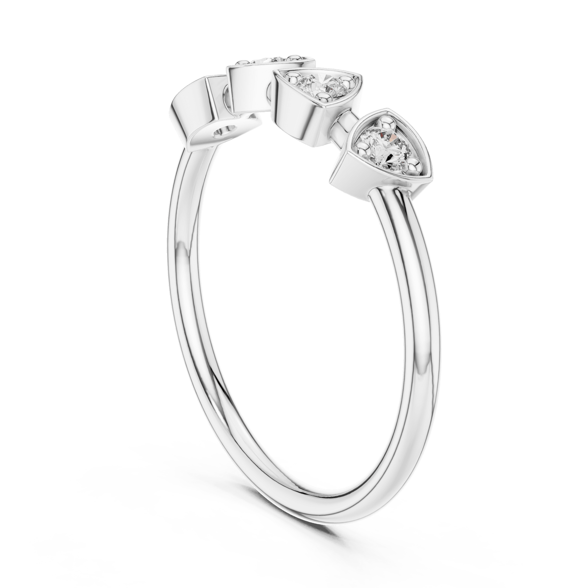 Trillion Geometric Bezel Lab Grown Diamond Band