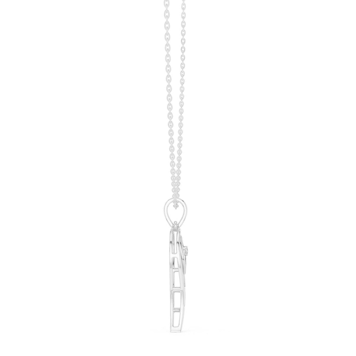 Angel Wing Heart Solitaire Lab Grown Diamond Necklace
