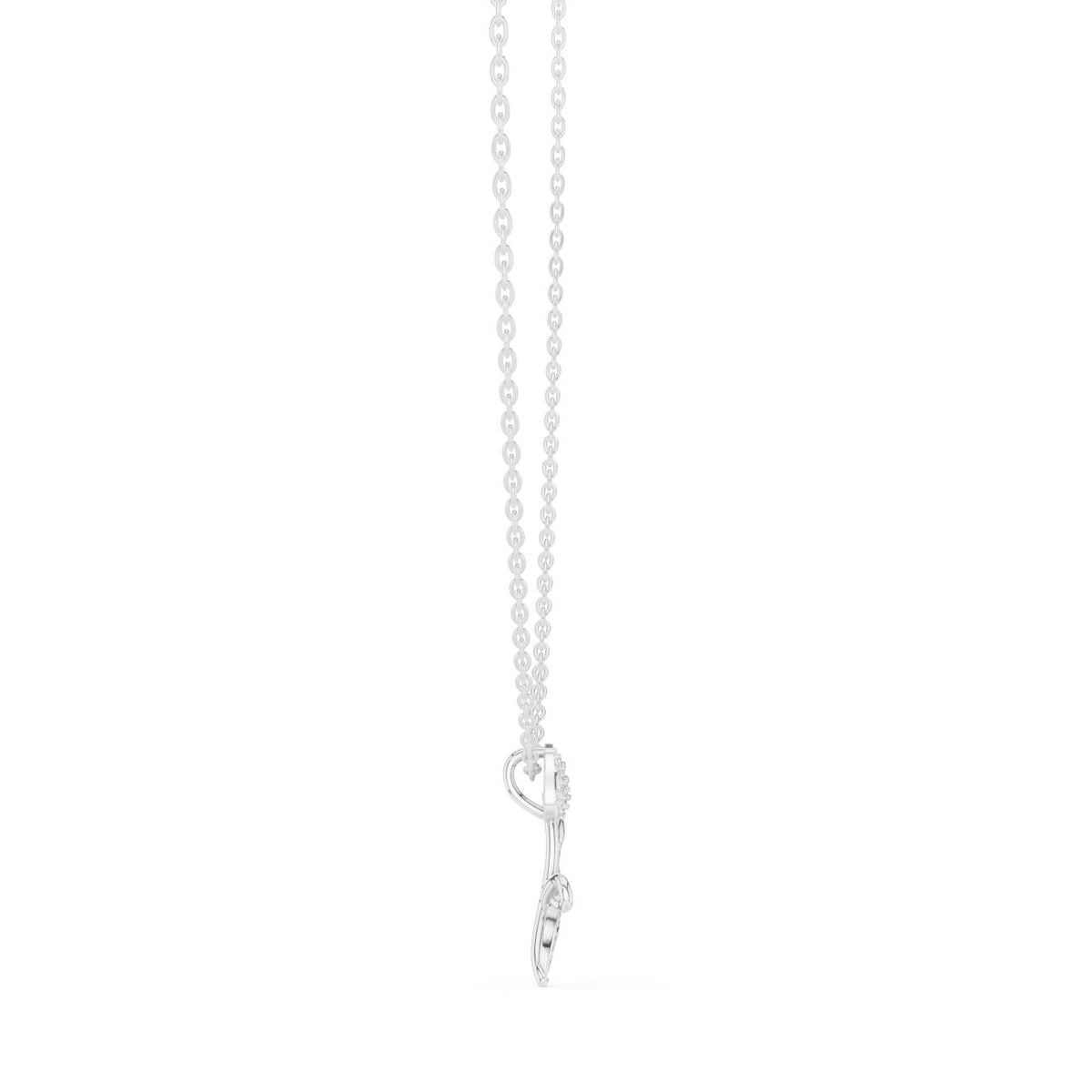 Twin Tulip Floral Drop Lab Grown Diamond Necklace