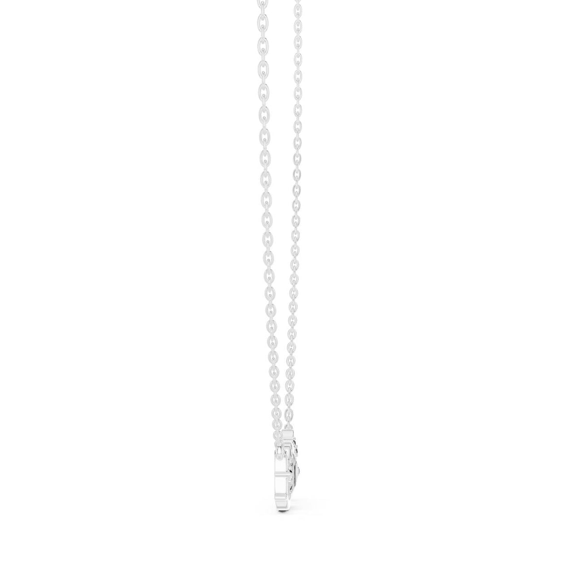 Love Script Floral Accent Lab Grown Diamond Necklace