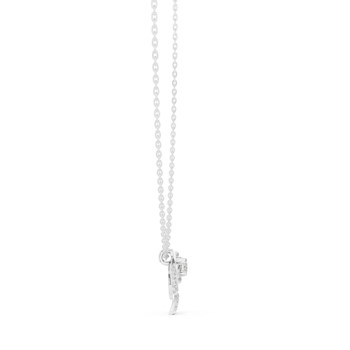 Layered Rose Motif Cluster Lab Grown Diamond Pendant Necklace