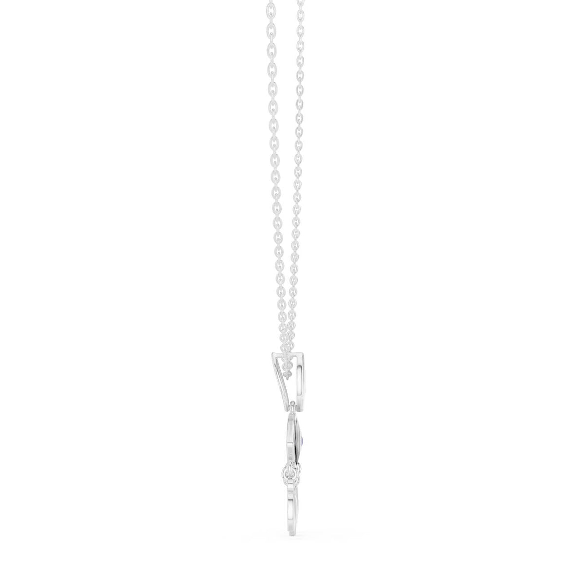 Evil Eye Charm Drop Lab Grown Diamond Necklace