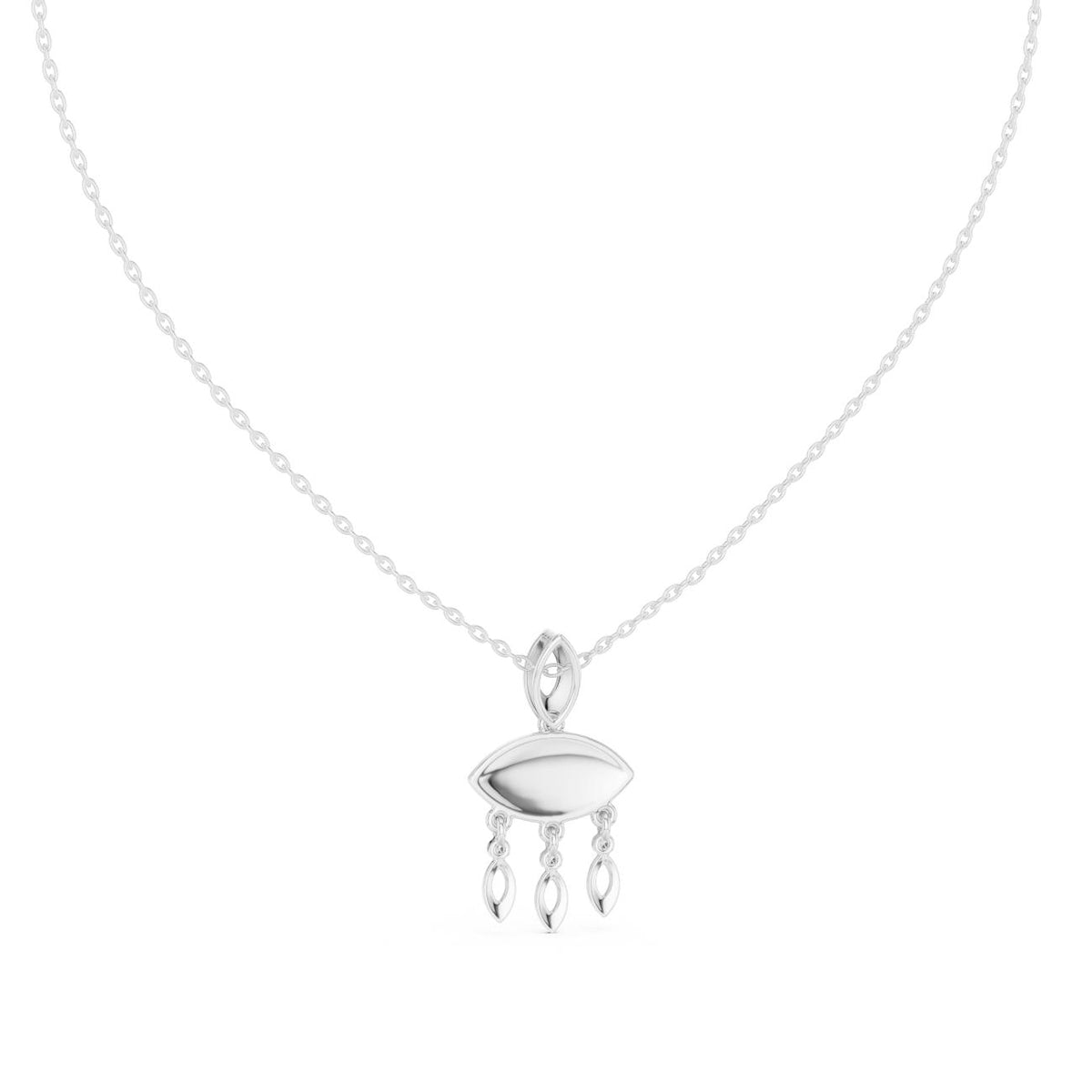 Evil Eye Charm Drop Lab Grown Diamond Necklace