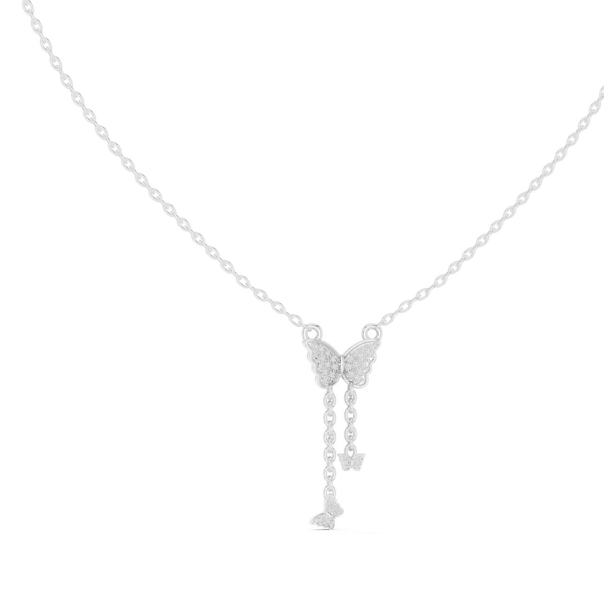 Butterfly Lariat Drop Lab Grown Diamond Necklace