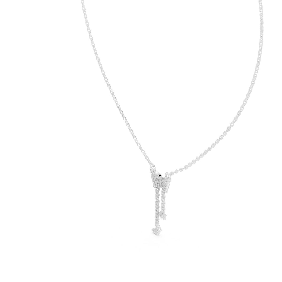 Butterfly Lariat Drop Lab Grown Diamond Necklace
