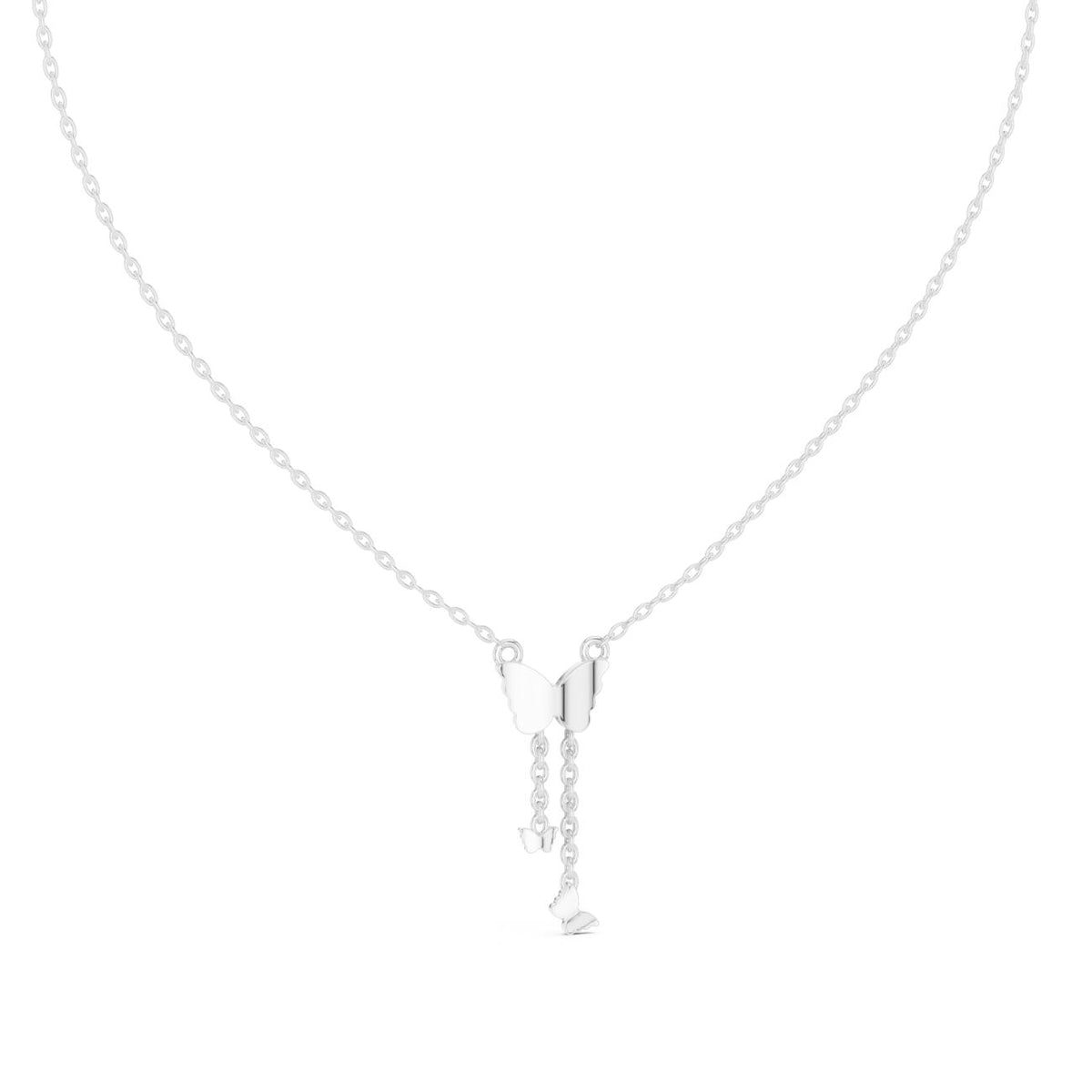 Butterfly Lariat Drop Lab Grown Diamond Necklace