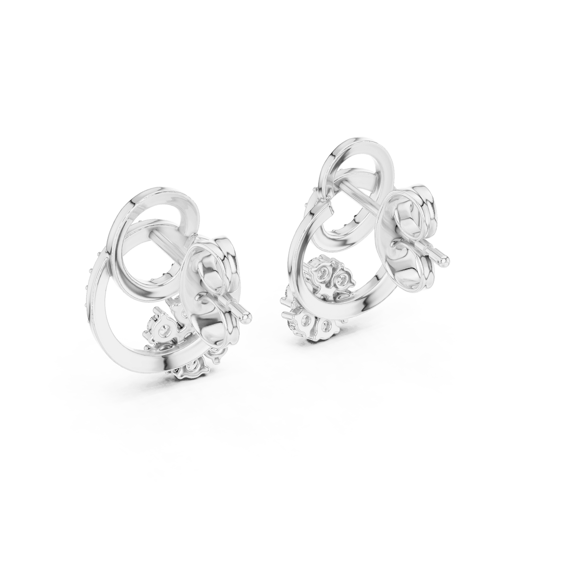 Lumina Swirl Cluster Lab Grown Diamond Earrings