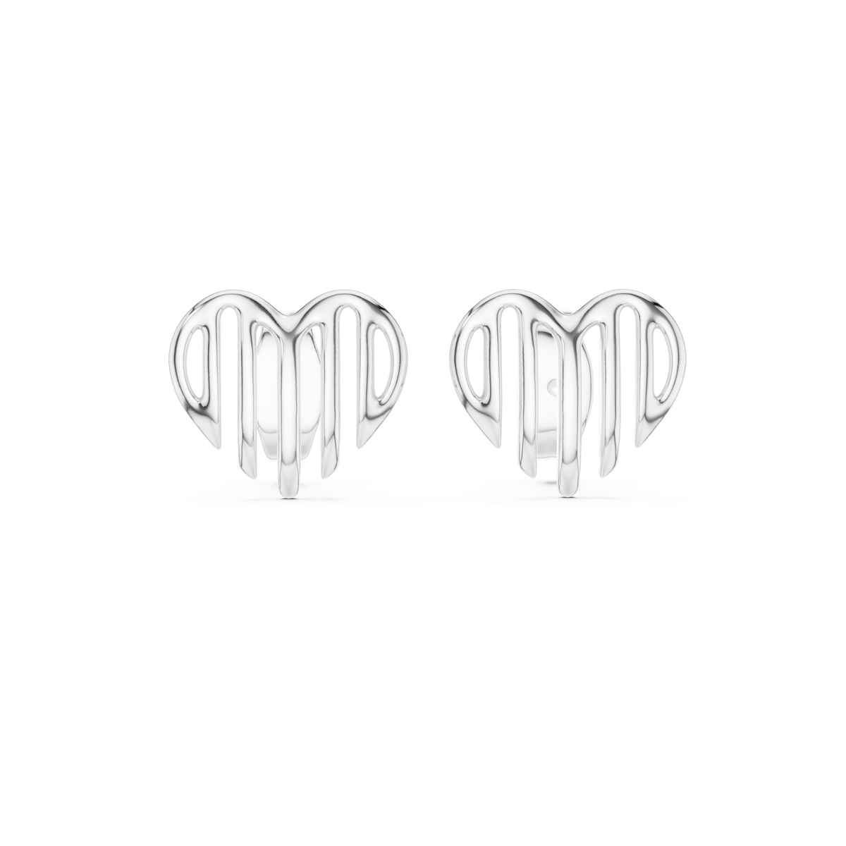 Dripping Heart Openwork Earrings in 925 Silver
