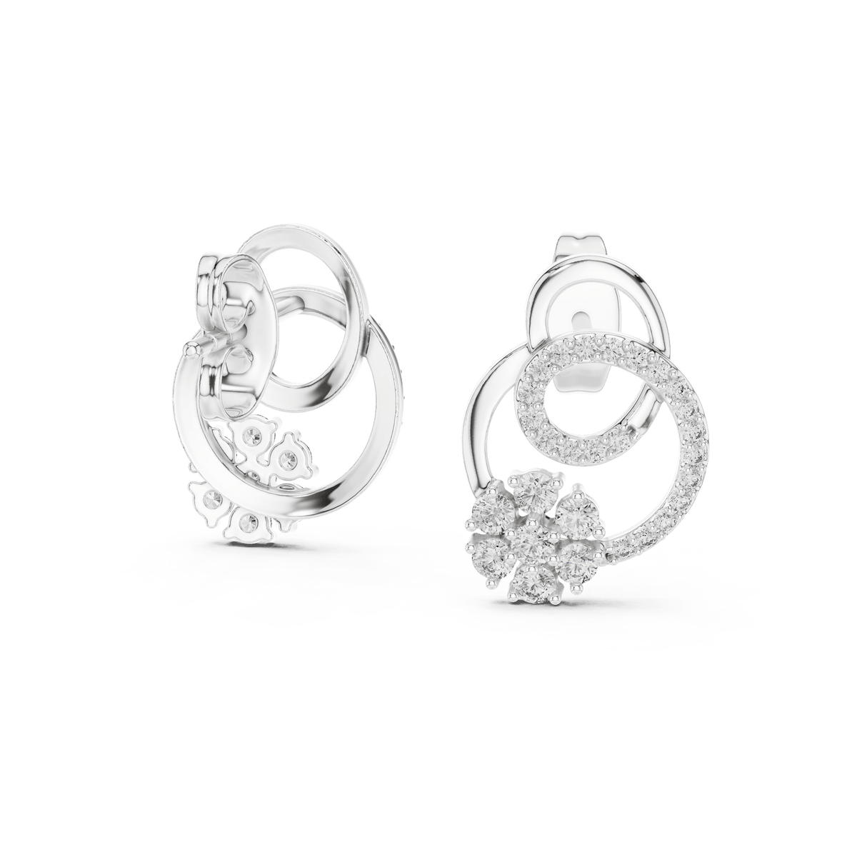 Lumina Swirl Cluster Lab Grown Diamond Earrings