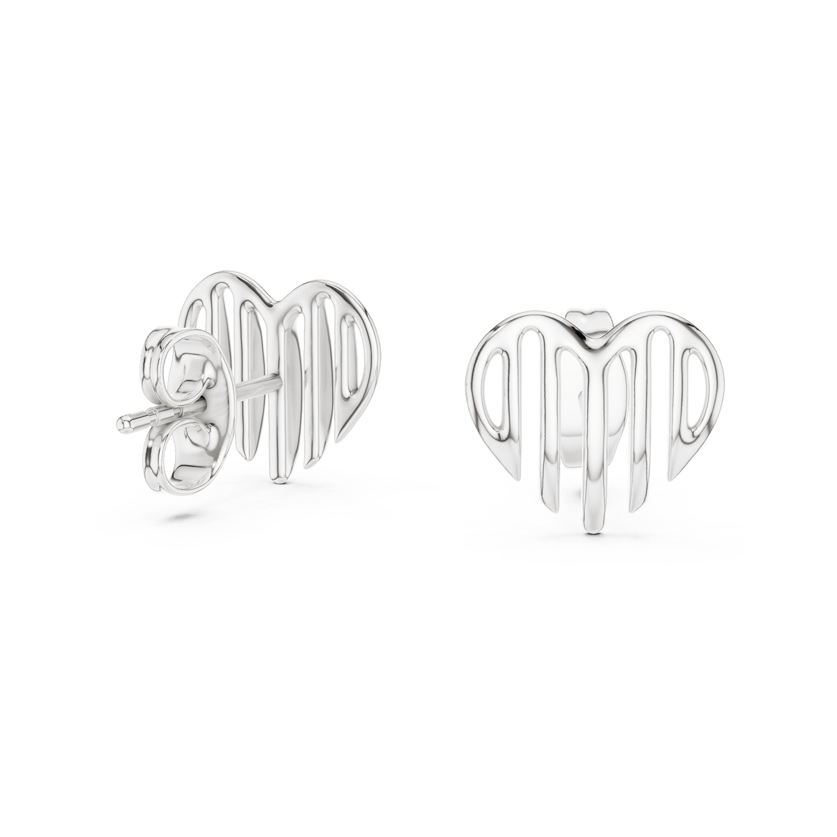 Dripping Heart Openwork Earrings in 925 Silver