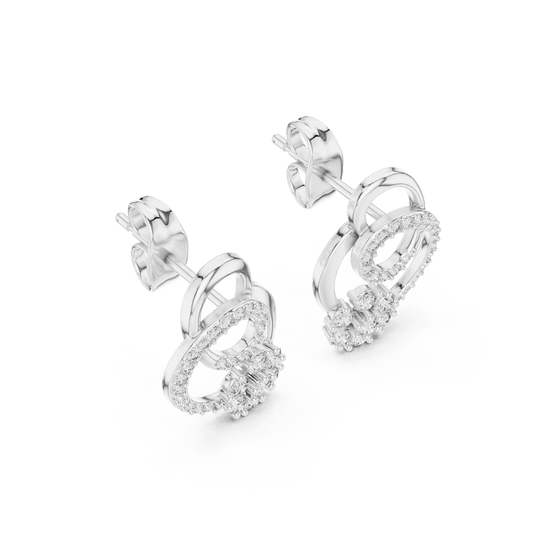 Lumina Swirl Cluster Lab Grown Diamond Earrings