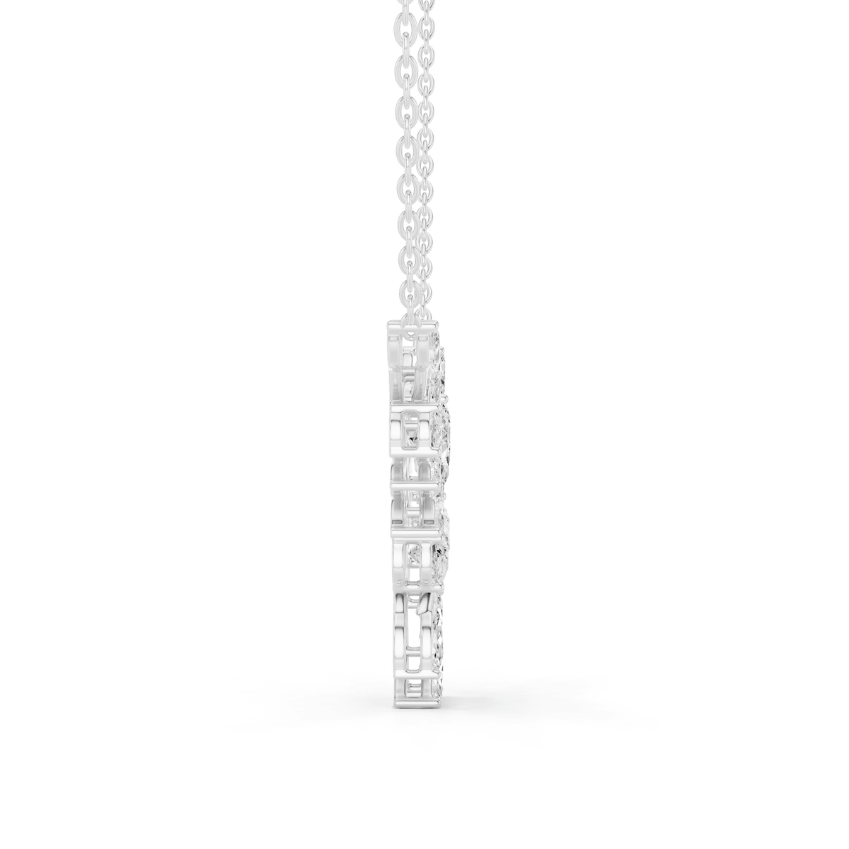 Floral Marquise & Pear Cut Vine Lab Grown Diamond Necklace