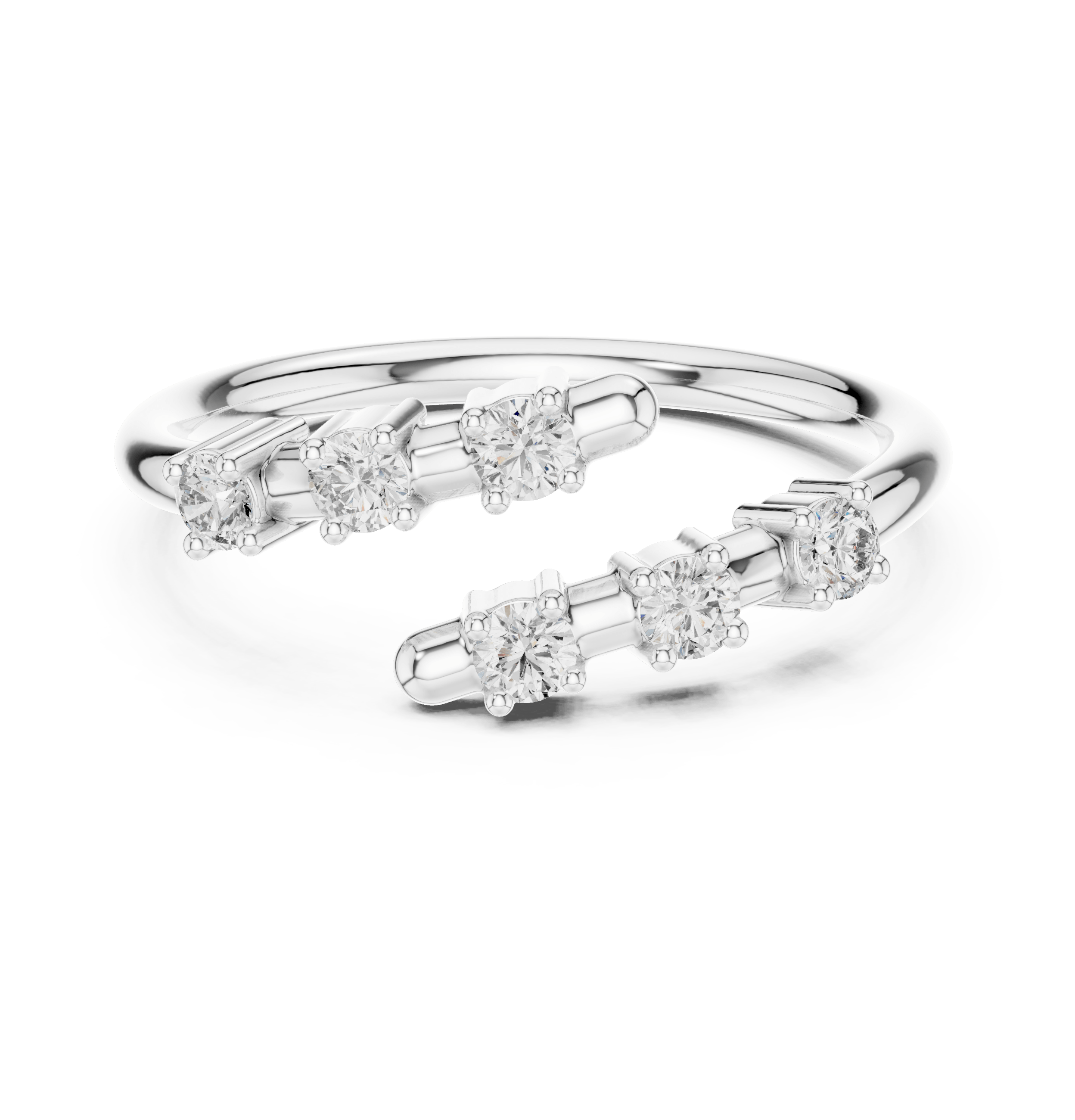 Open Bypass Double Bar Lab Grown Diamond Ring