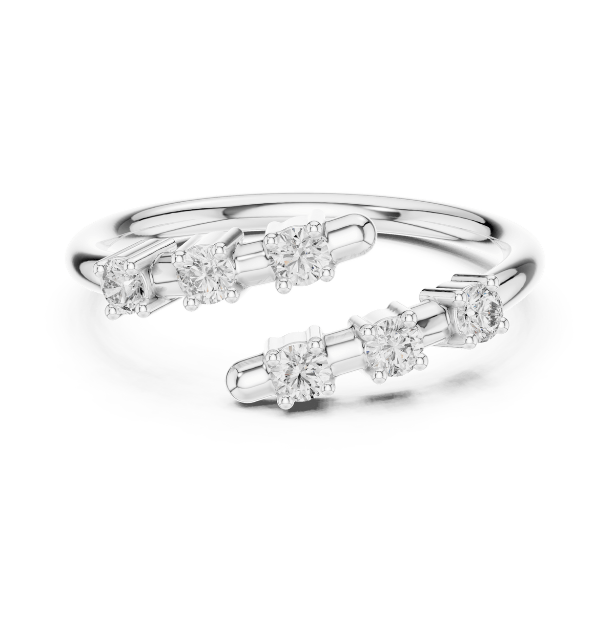 Open Bypass Double Bar Lab Grown Diamond Ring