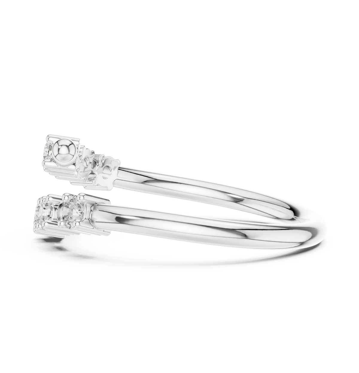 Open Bypass Double Bar Lab Grown Diamond Ring