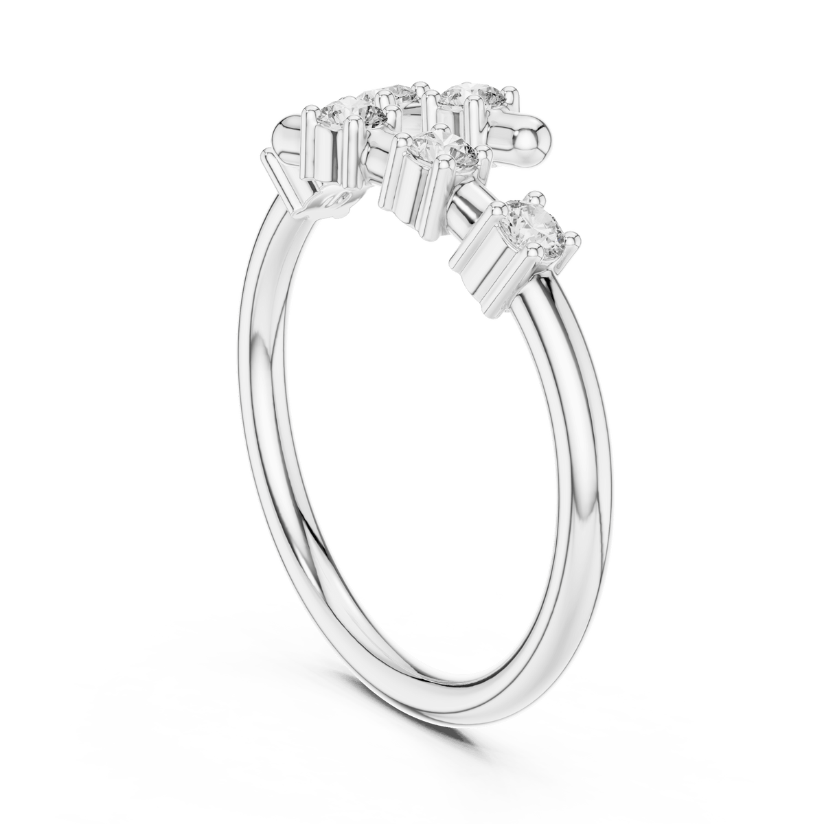 Open Bypass Double Bar Lab Grown Diamond Ring