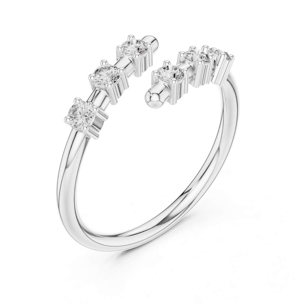 Open Bypass Double Bar Lab Grown Diamond Ring