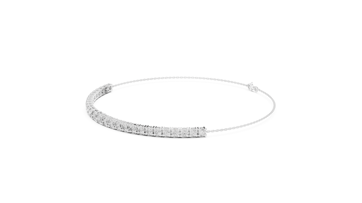 Lumina 925 Silver Round Lab Grown Diamond Delicate Tennis Bracelet