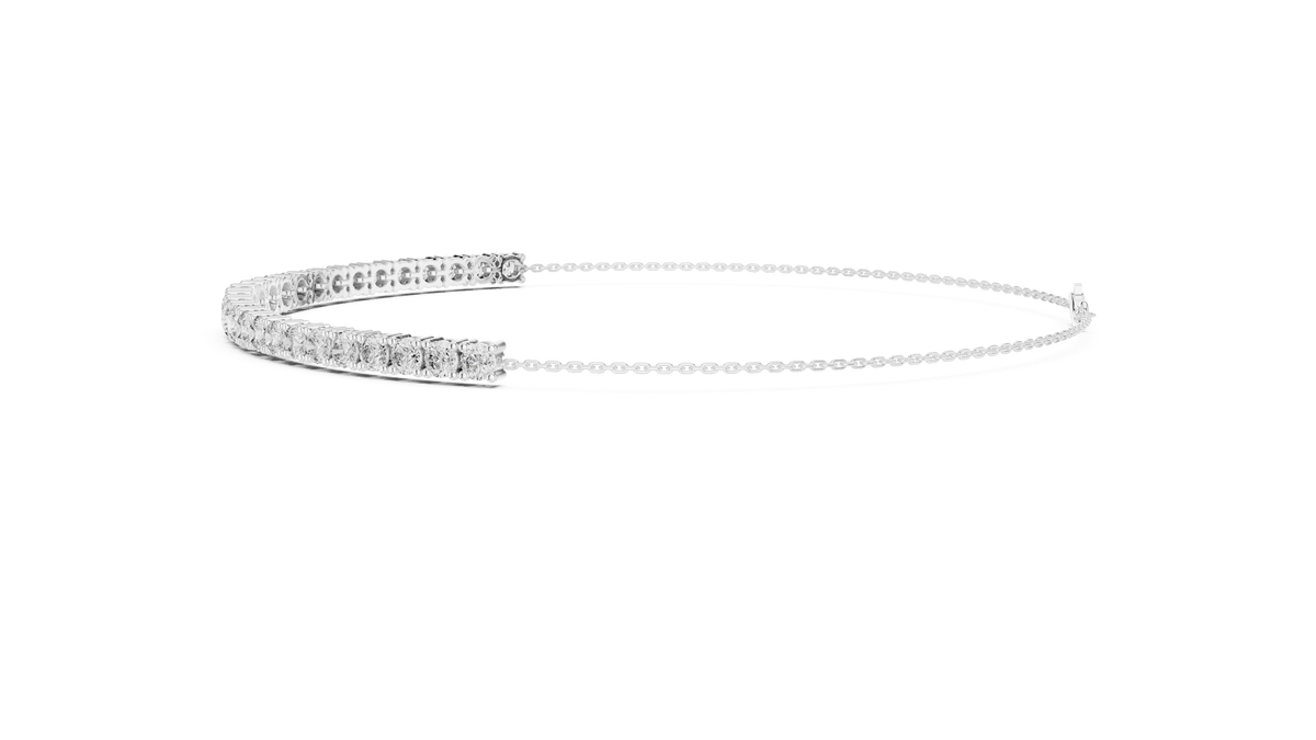 Lumina 925 Silver Round Lab Grown Diamond Delicate Tennis Bracelet