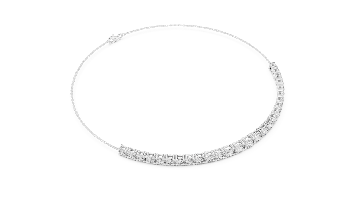 Lumina 925 Silver Round Lab Grown Diamond Delicate Tennis Bracelet