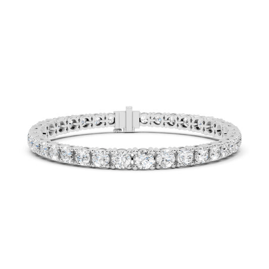 Classic Prong Set Round Lab Diamond Tennis Bracelet in 925 Silver