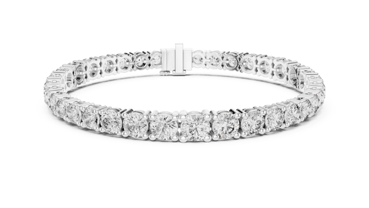 Silver Round Cut Lab Grown Diamond Classic Tennis Bracelet