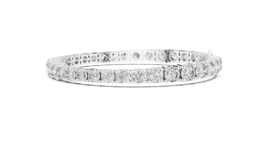 Silver Round Cut Lab Grown Diamond Classic Tennis Bracelet