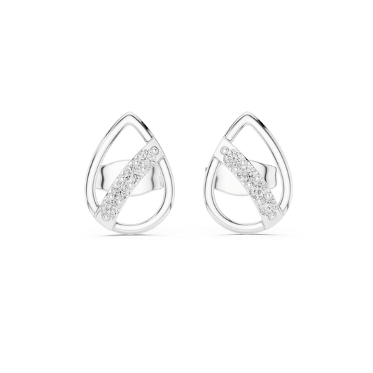 Open Pear Frame Lab Grown Diamond Stud Earrings