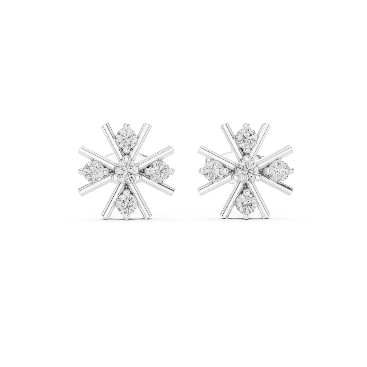 Linear Radiance Cluster Lab Grown Diamond Studs
