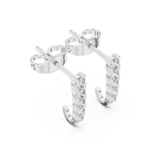 Linear Cascade Lab Grown Diamond Drop Earrings