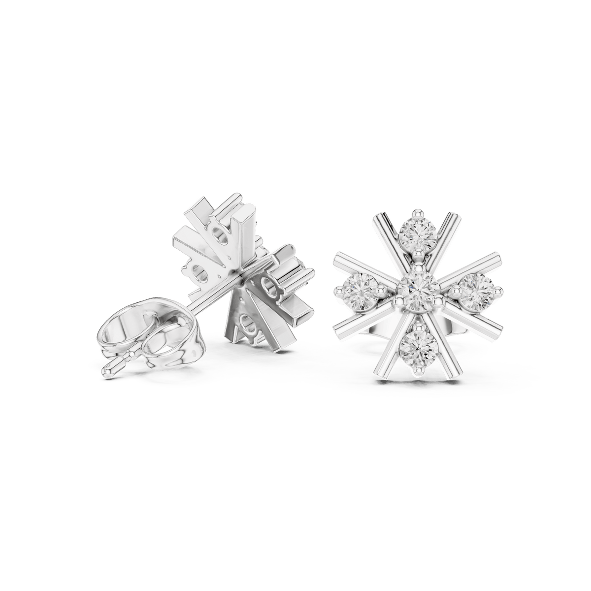 Linear Radiance Cluster Lab Grown Diamond Studs
