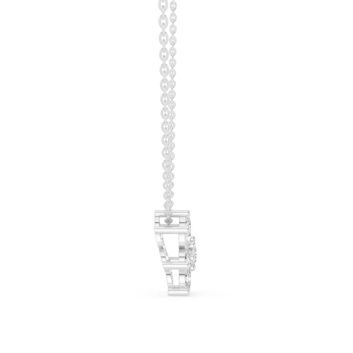 Seven-Petal Floral Cluster Lab Grown Diamond Pendant Necklace