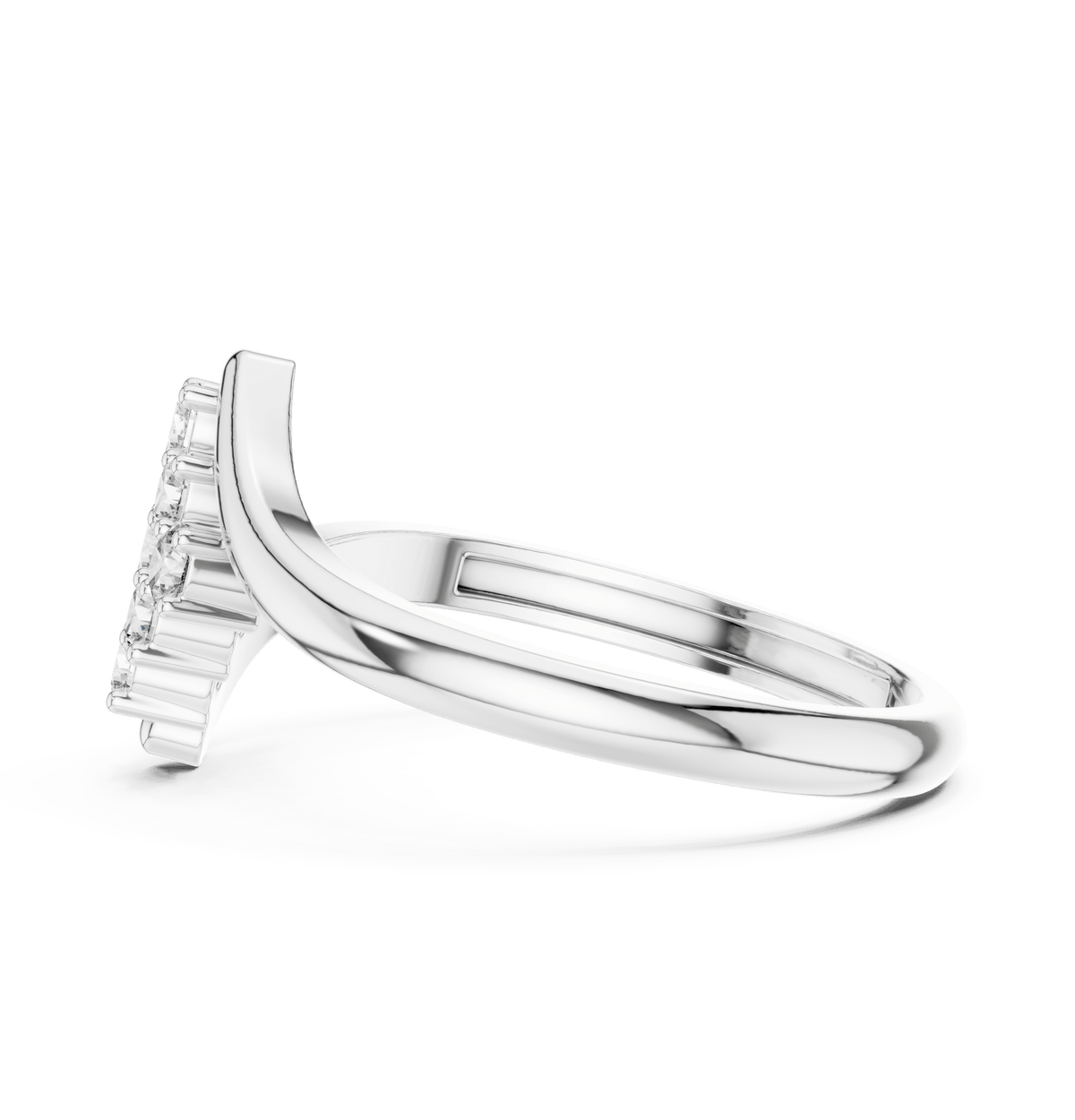 Diamond Shaped Cluster Bypass Lab Grown Diamond Ring