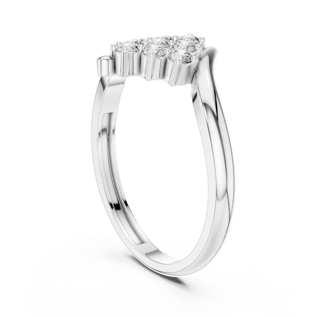 Diamond Shaped Cluster Bypass Lab Grown Diamond Ring