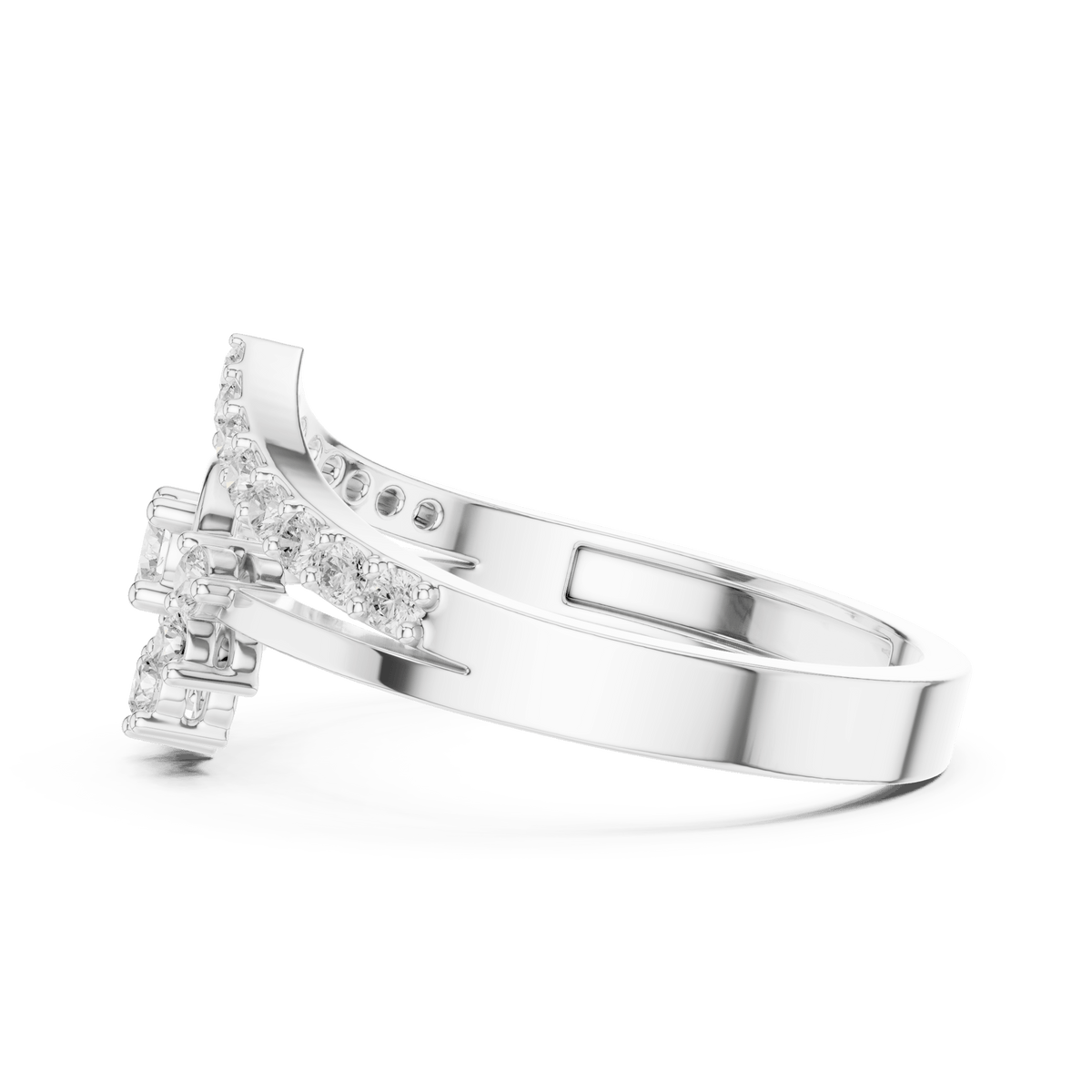 Crown Sunburst Halo Dual Band Lab Grown Diamond Ring