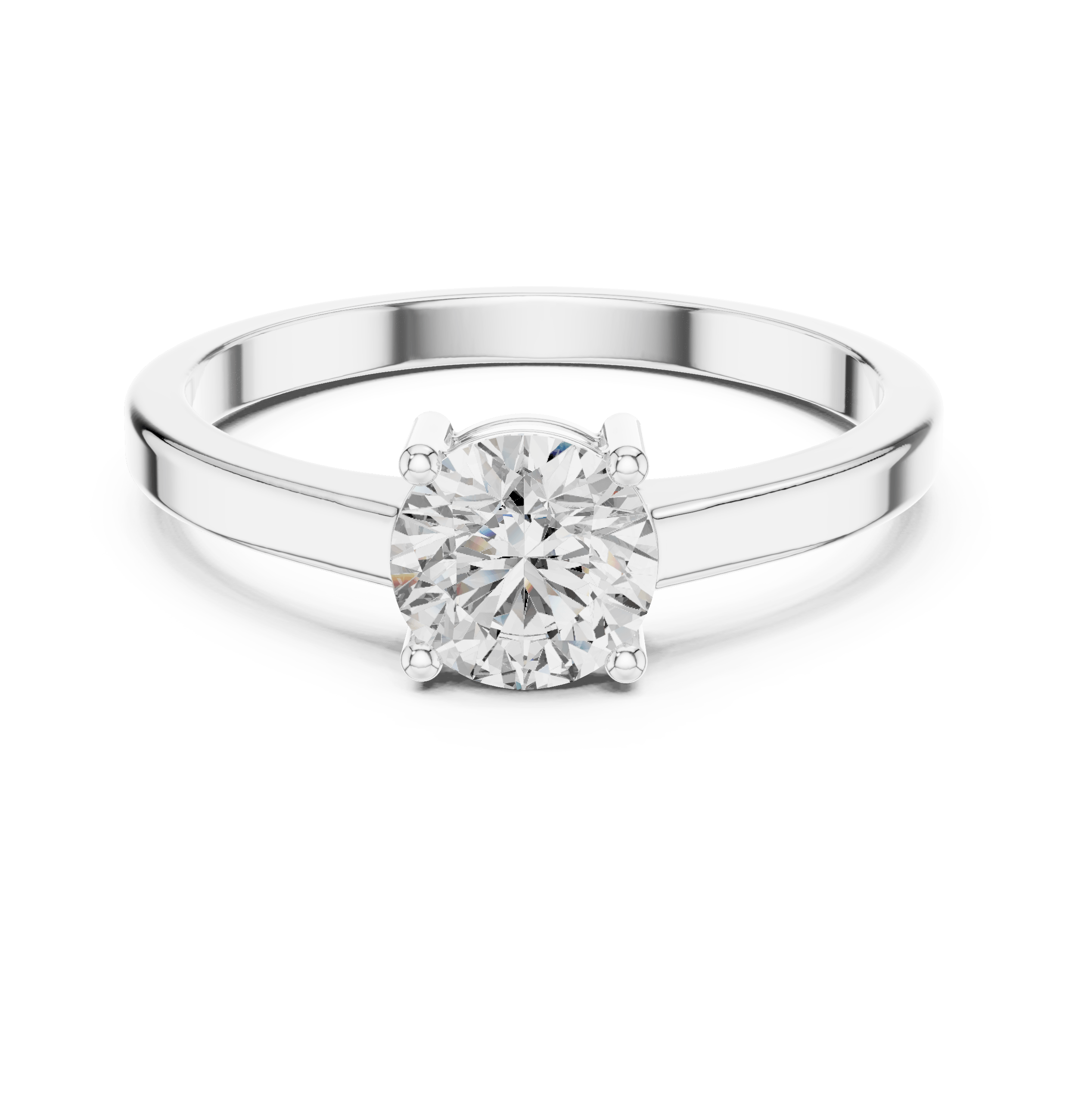 Round Solitaire Milgrain Shank Lab Grown Diamond Ring