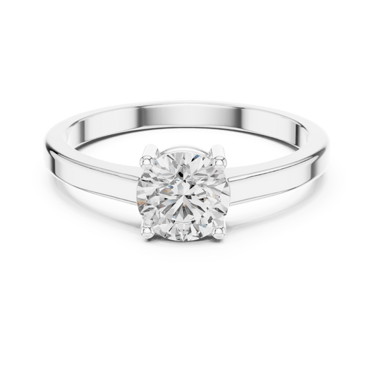 Round Solitaire Milgrain Shank Lab Grown Diamond Ring